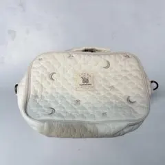 PUPPAPUPO おむつポーチ イブル 星 月 刺繍 ホワイト プッパプーポ