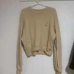 Lily Brown　ベア刺繍スウェット　リリーベア　ベージュ