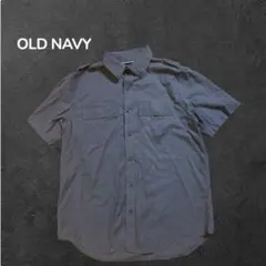 古着　OLD NAVY ネイビー半袖ワークシャツ　Y2K