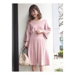 MERCURYDUO バルーンスリーブ フレア ニットワンピース 2WAY