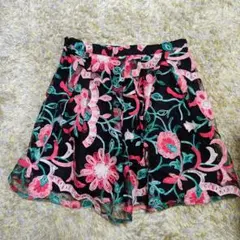 3点セット Forever21 フラワー刺繍チュールスカートミニ