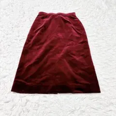 Roman Rolle【9】ベロアタイトスカート Aライン ボルド ワインレッド