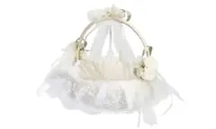 リングピローバスケット ホワイト レース装飾