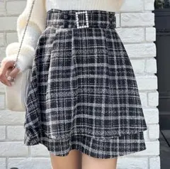 INGNI チェック柄ミニスカート バックル付き