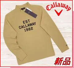【新品】Callawayキャロウェイゴルフシャツ長袖モックネックMベージュ