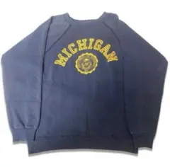 Champion Michiganプリント スウェット L ネイビー80s