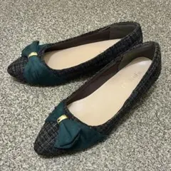 ポインテッドトゥ リボンパンプス ツイード 23.5cm ChiffonFitのサムネイル
