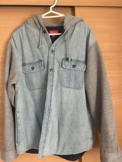 連休特別価格！Supreme Fleece Hooded Denim Shirt Supreme Fleece Hooded Denim Shirt (FW22) - $148