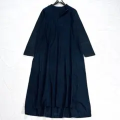 パラスパレス 変わり襟インディゴコットンシャツワンピース 藍染め