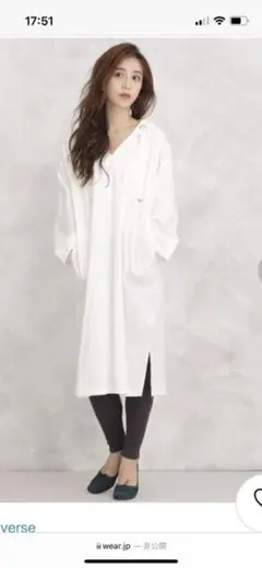 新品タグ付き　定価8000円　ナノユニバース　フーディワンピース