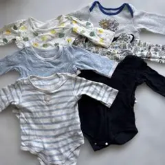 【6点セット】 長袖ロンパース ベビー服 男の子 80 90 パジャマ 春服