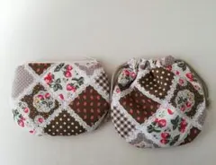 ハンドメイド♡ファスナーポーチ・巾着袋２点セット　いちご