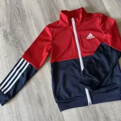 adidas ジャージセット 赤 ネイビー 130