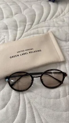 GREEN LABEL RELAXING ラウンドサングラス ケース付き　度なし