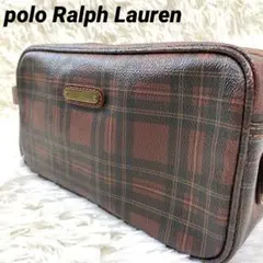 ポロラルフローレン　セカンドバッグ　クラッチ　チェック　ビンテージ