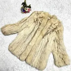 【美品】希少　エンバ　EMBA　毛皮　コート　リアルファー　フォックス EMBA エンバ ブルーフォックス 高級毛皮 リアルファーコート