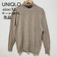 【美品】UNIQLO ウール100% XL men's タートルネックセーター