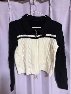 SHEIN ケーブル編み クロップドニット