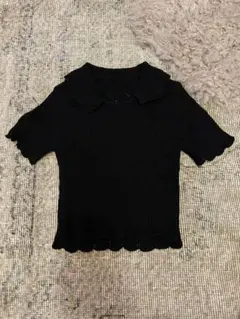 nugu plain 透かし半袖サマーニット