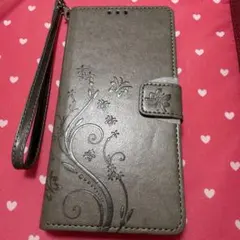 花柄手帳型ケース iPhone13ProMaxストラップ付き