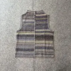 ウール ニット ベスト ボーダー 日本製 グラデーション アーカイブ レトロ