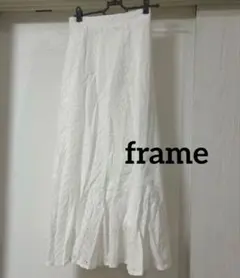 新品タグ付きFrameコットン総レースマーメイドロングスカートフリーサイズ白のサムネイル