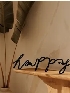 まるでお店！ウォールアートインテリアフック（happy、hello）2個セット