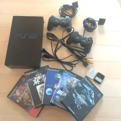 【動作確認済み】プレステ2 SCPH-15000 本体セット(ソフト5本付き)