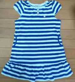 ミキハウス パイル地　ボーダー ワンピース 120