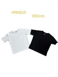 UNIQLO ホワイト ブラック Tシャツ 2枚セット　キッズ　120cm