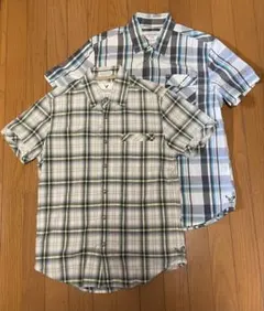 ★美品★2枚セット★「AmericaEagle」半袖シャツ チェックシャツのサムネイル