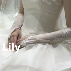 ウェディング　グローブ　フィンガーレス　刺繍　プレ花