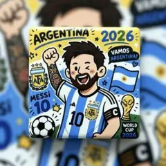 ワールドカップ サッカー選手 メッシ Messi セラミック 冷蔵庫マグネット