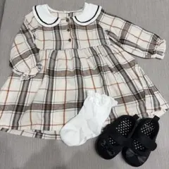入園式 女の子 ワンピース 90cm 靴 13cm セット