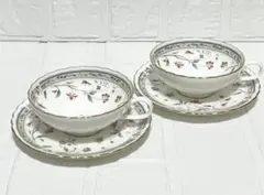 Noritake ノリタケ 花更紗 ペアティーカップ&ソーサー