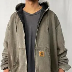 定番超人気カーハートCARHARTT★アクティブ ジャケット/パーカー/カーキL