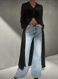 ロングシアーシャツ