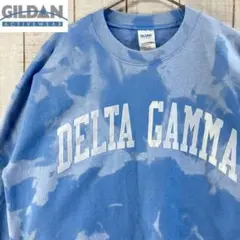 ギルダン 古着 長袖 スウェット タイダイ ブリーチ 裏起毛 刺繍 アメカジ