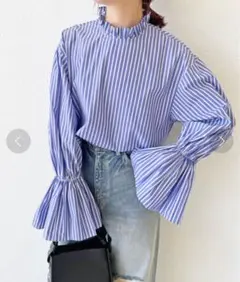 Spick & Span コットンブロードタックフリルブラウス　美品