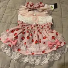 【新品】Can Nana キャンナナ　犬服　イチゴ　ピンク　Sのサムネイル