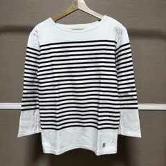 【人気】ブルーブルー Tシャツ 七分丈 M ボーダー