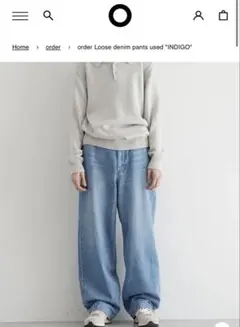 値引き中　order loose denim pants used indigo