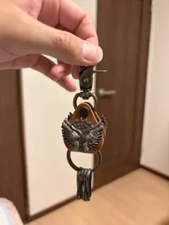 レザー キーホルダー ガンモチーフ
