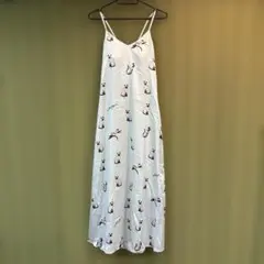 ジェラートピケ猫プリント キャミワンピース