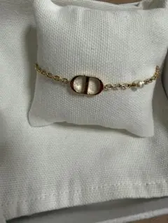 Dior Petit CDチェーンブレスレット パール付き