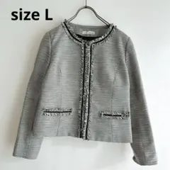 【美品】SHOO-LA-RUE ツイードジャケット ノーカラー シューラルー