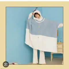 ジェラートピケ ドナルドダック ポンチョ ディズニー コラボ ふわもこ ブルー