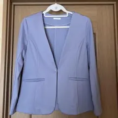 ハニーズ GLACIER ノーカラージャケット サイズM くすみブルー