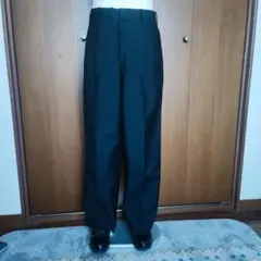 90s ワイドスラックス 黒 ウール ２タック