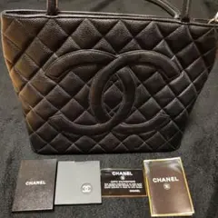 CHANEL キャビアスキン 復刻トートバッグ ブラックのサムネイル
